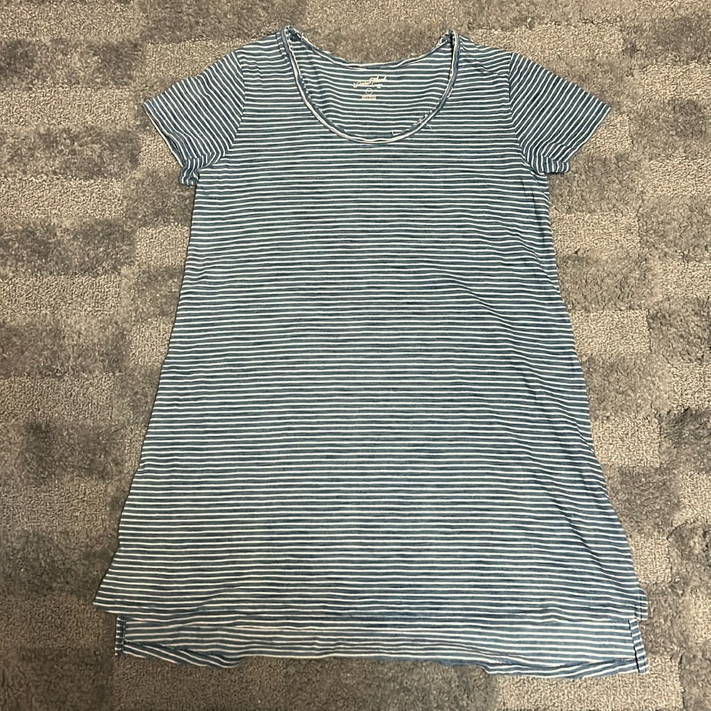 Midi Blue Stripped T-Shirt Dress
